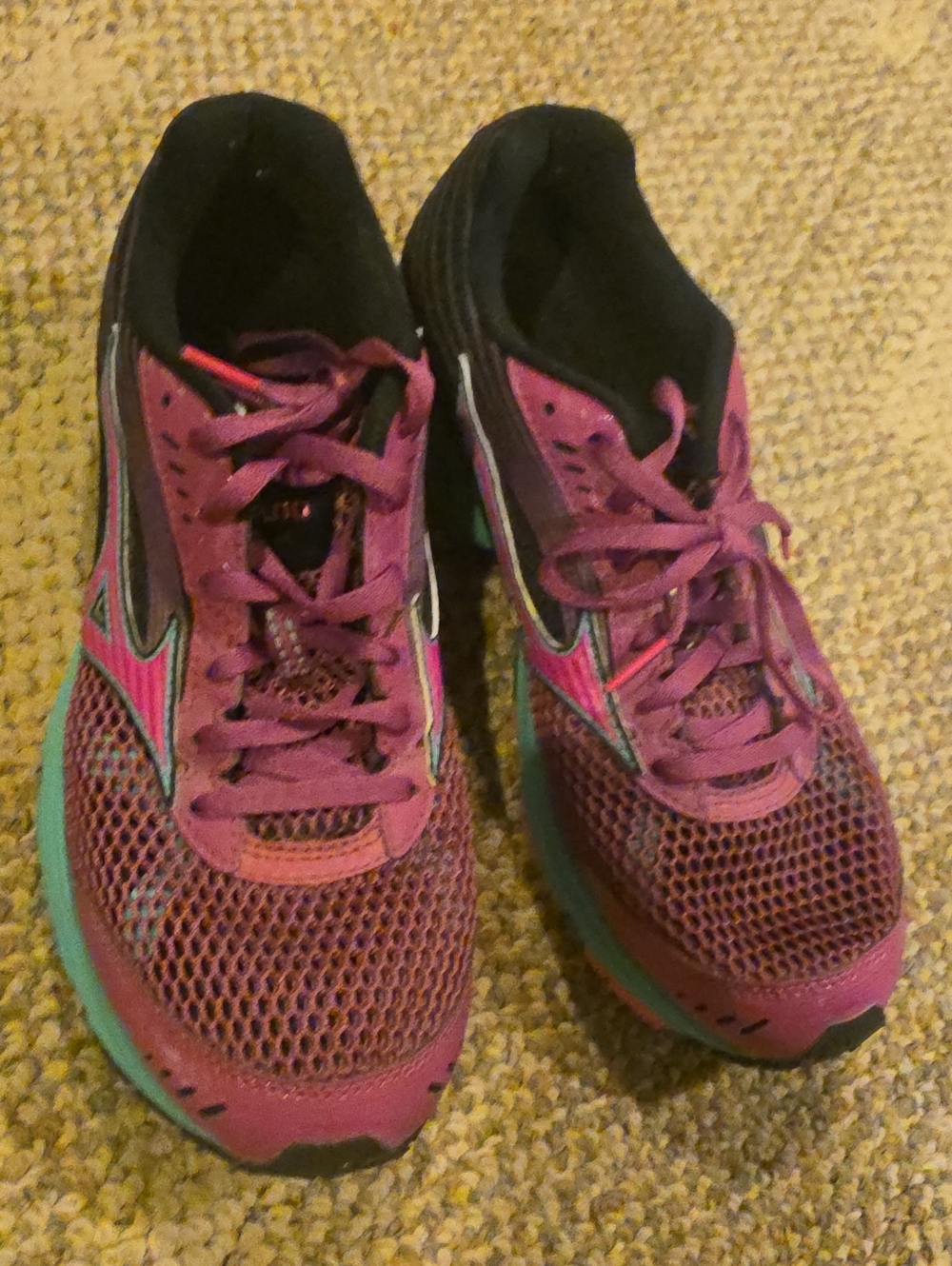 Women's Purple Mesh Running Shoes Mizuno